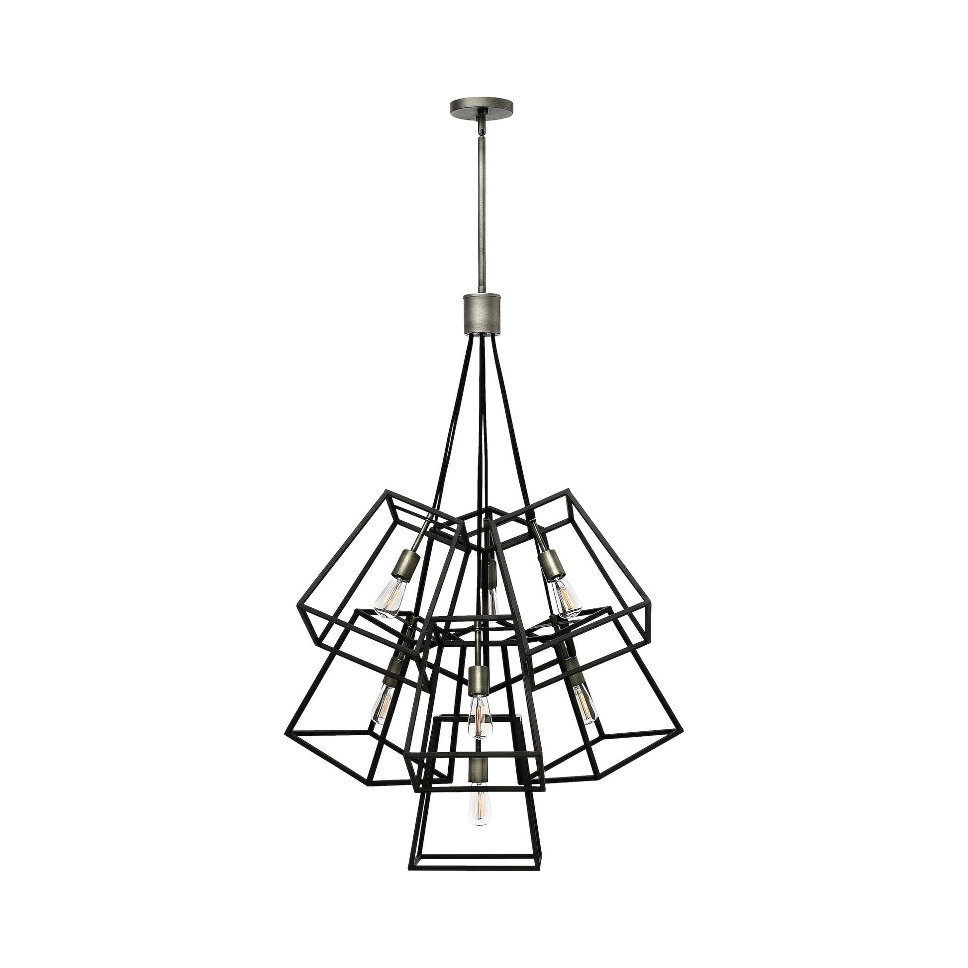 Fulton Multi Light Pendant Light in Aged Zinc/Antique Nickel.