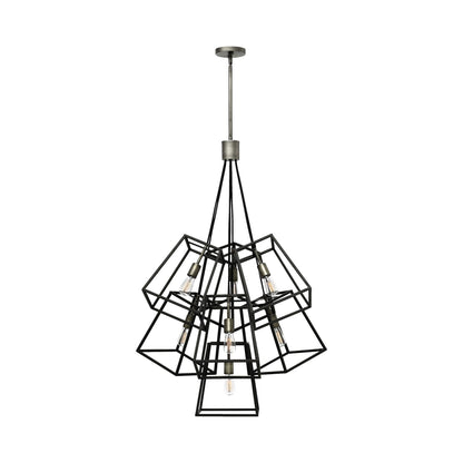 Fulton Multi Light Pendant Light in Aged Zinc/Antique Nickel.