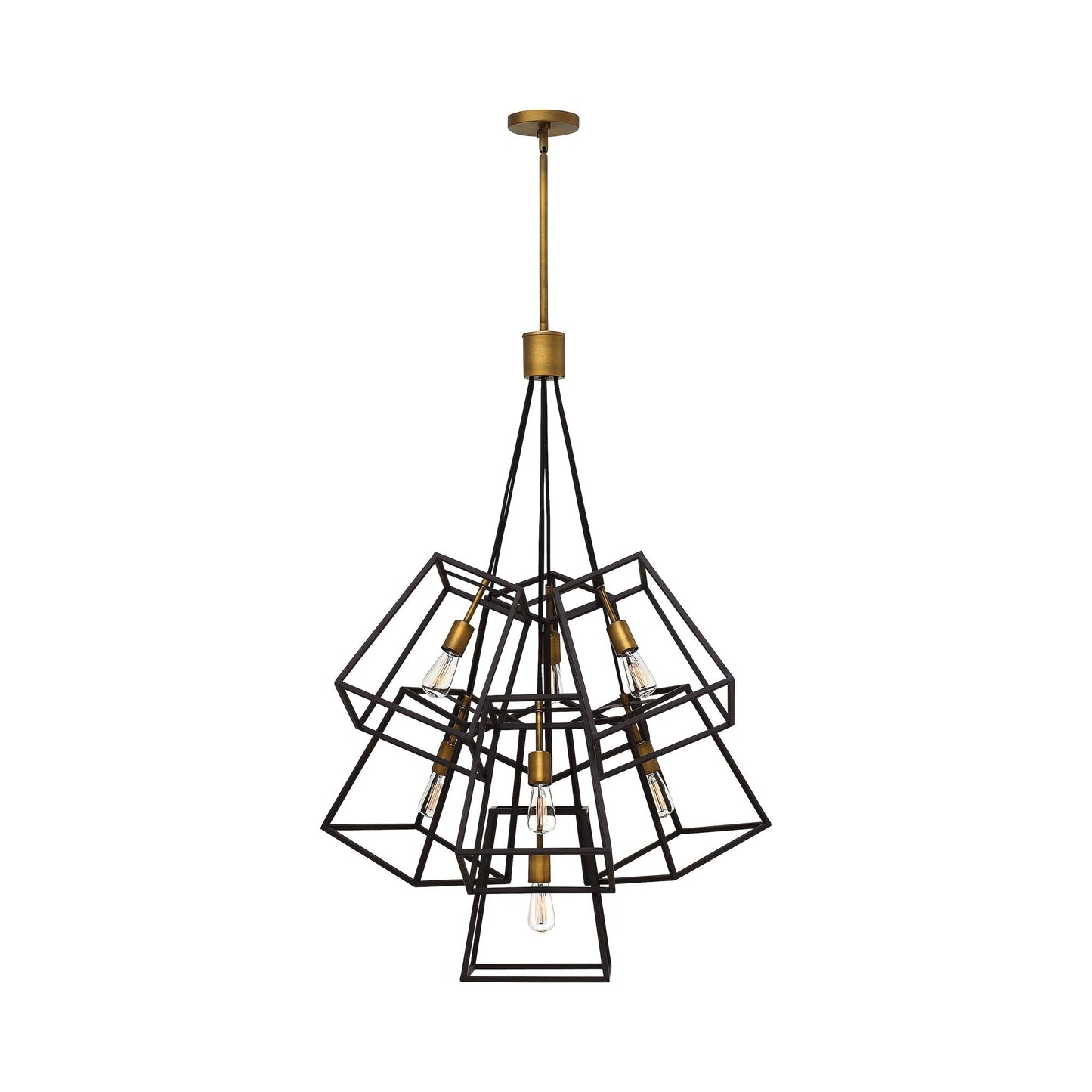 Fulton Multi Light Pendant Light in Bronze/Heirloom Brass.