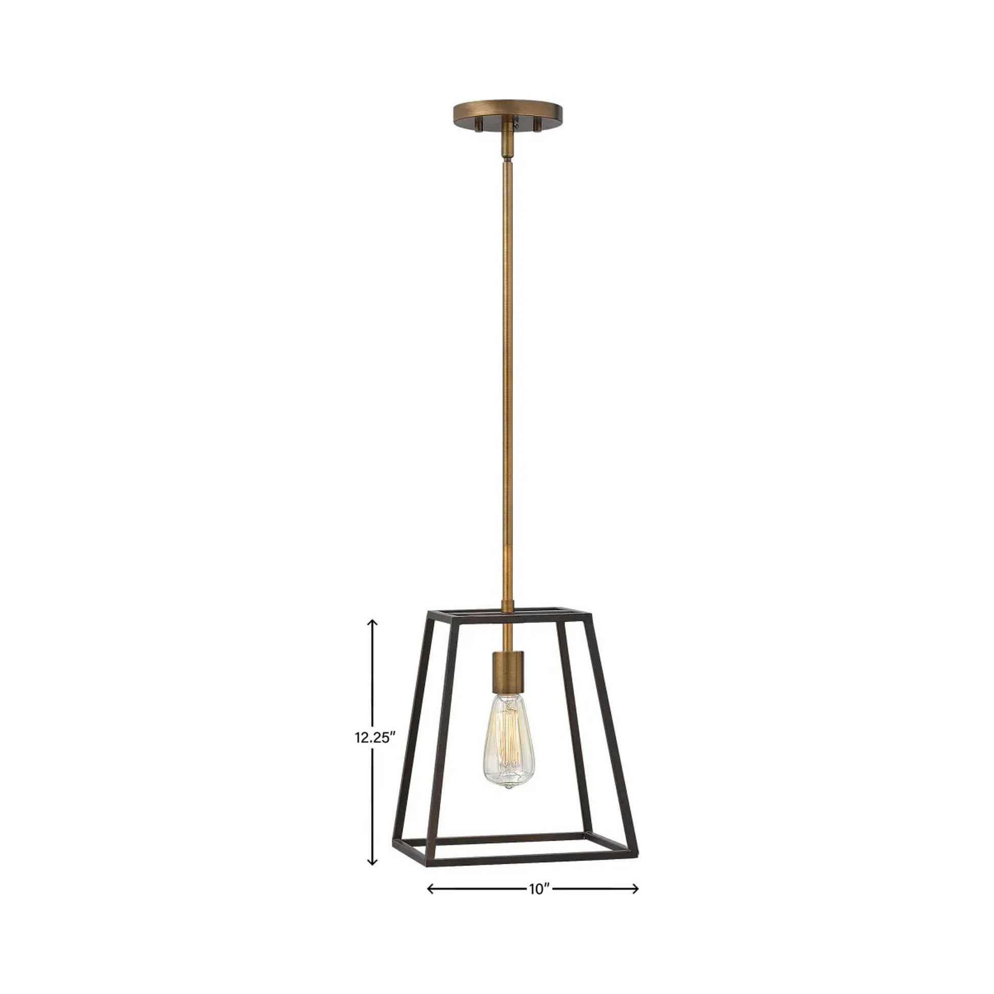 Fulton Single Pendant Light - line drawing.