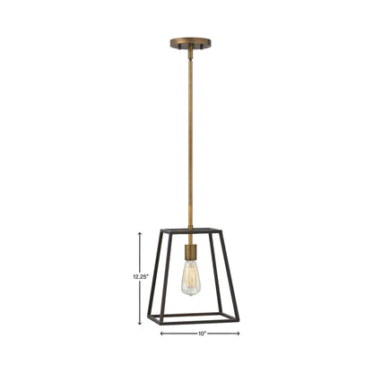 Fulton Single Pendant Light - line drawing.