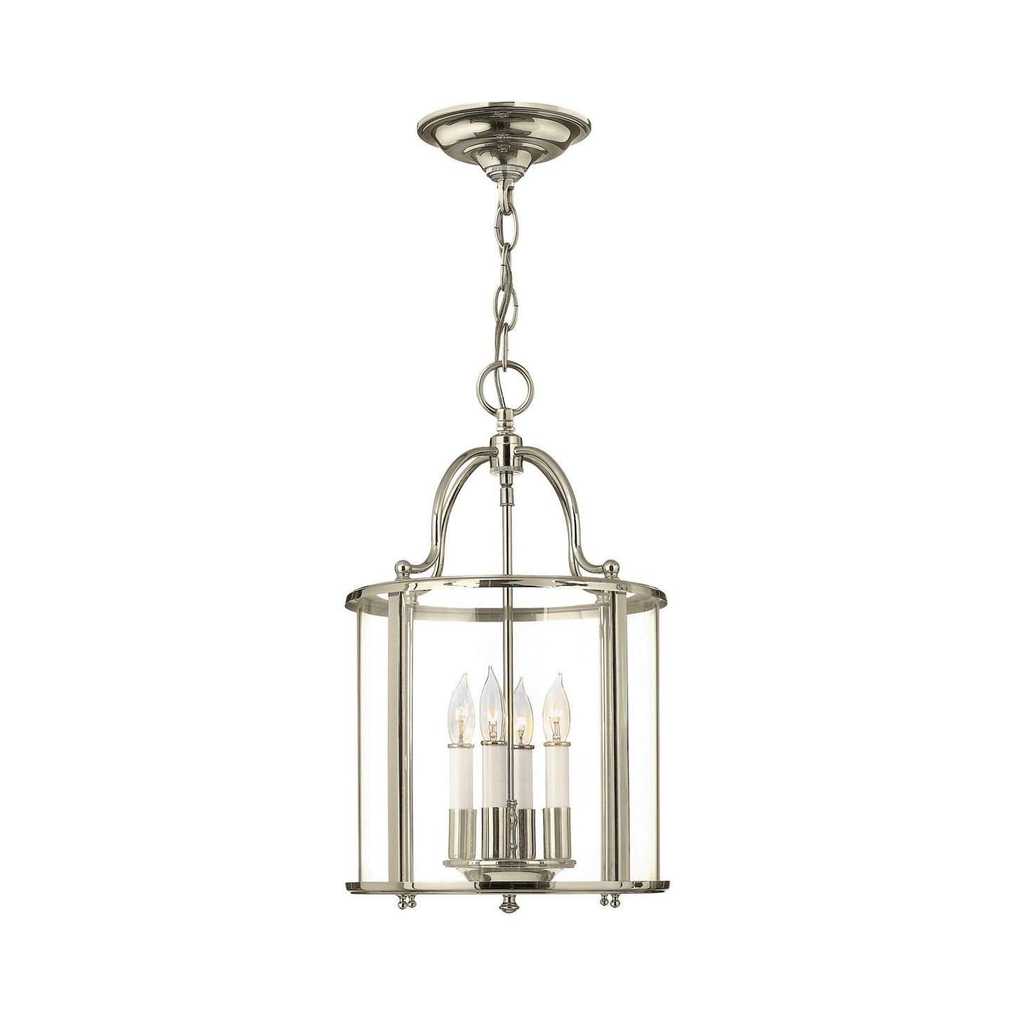 Gentry Pendant Light in Polished Nickel (4-Light).