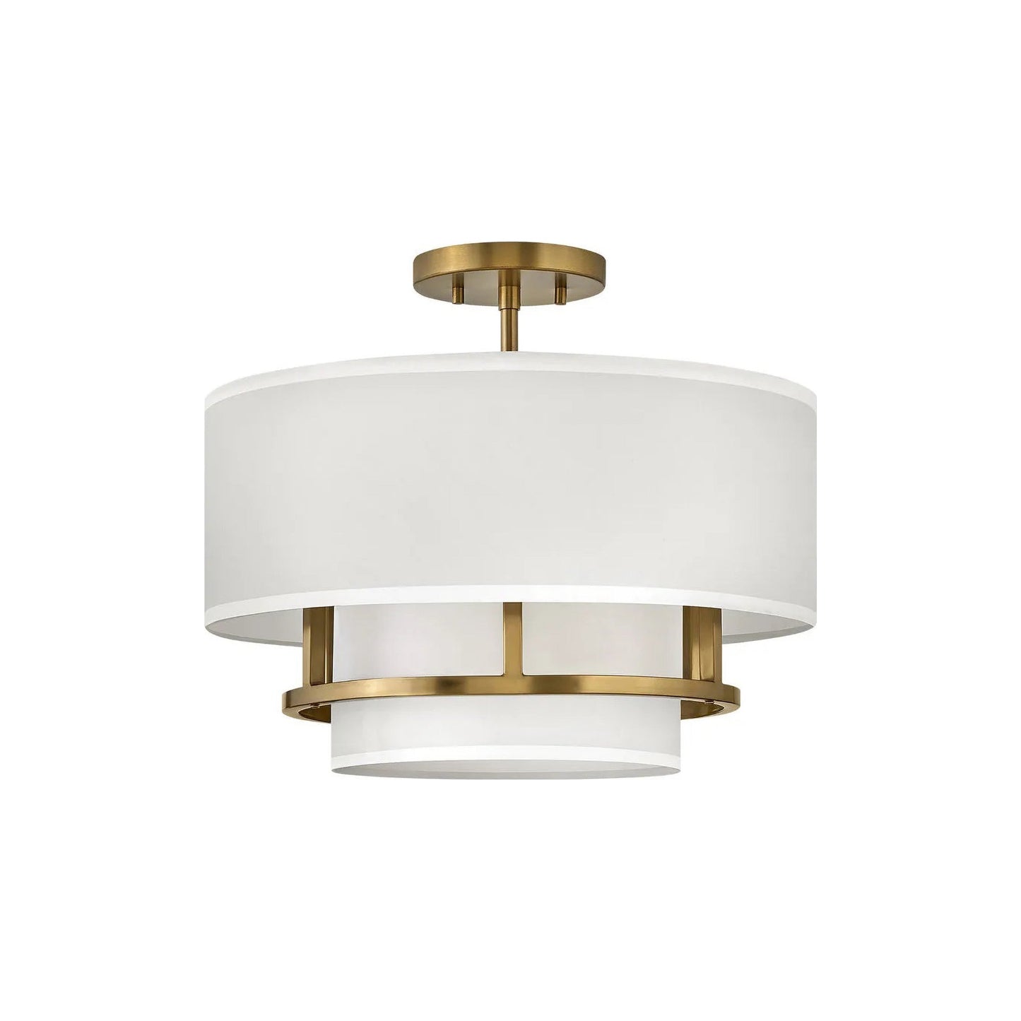 Graham Flush Mount Ceiling Light in Lacquered Brass(16-Inch).