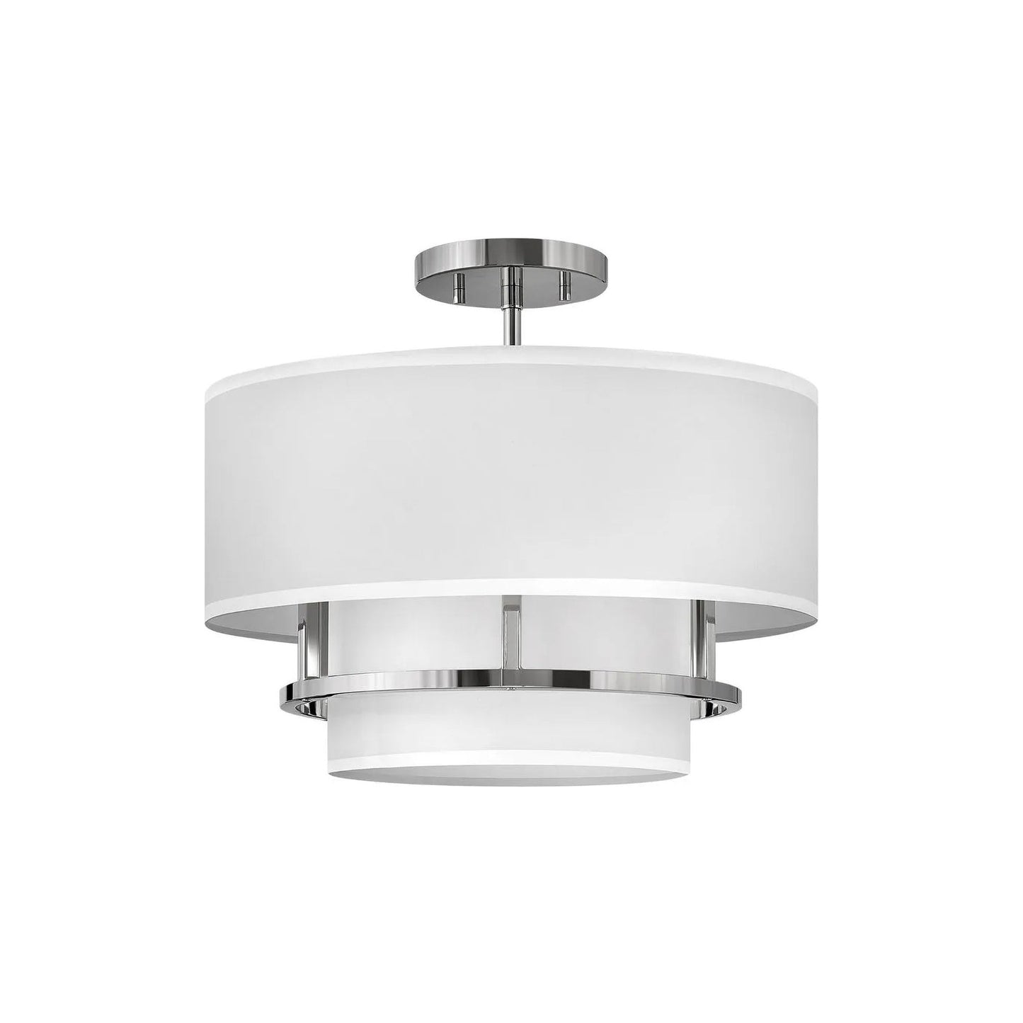 Graham Flush Mount Ceiling Light in Polished Nickel(16-Inch).