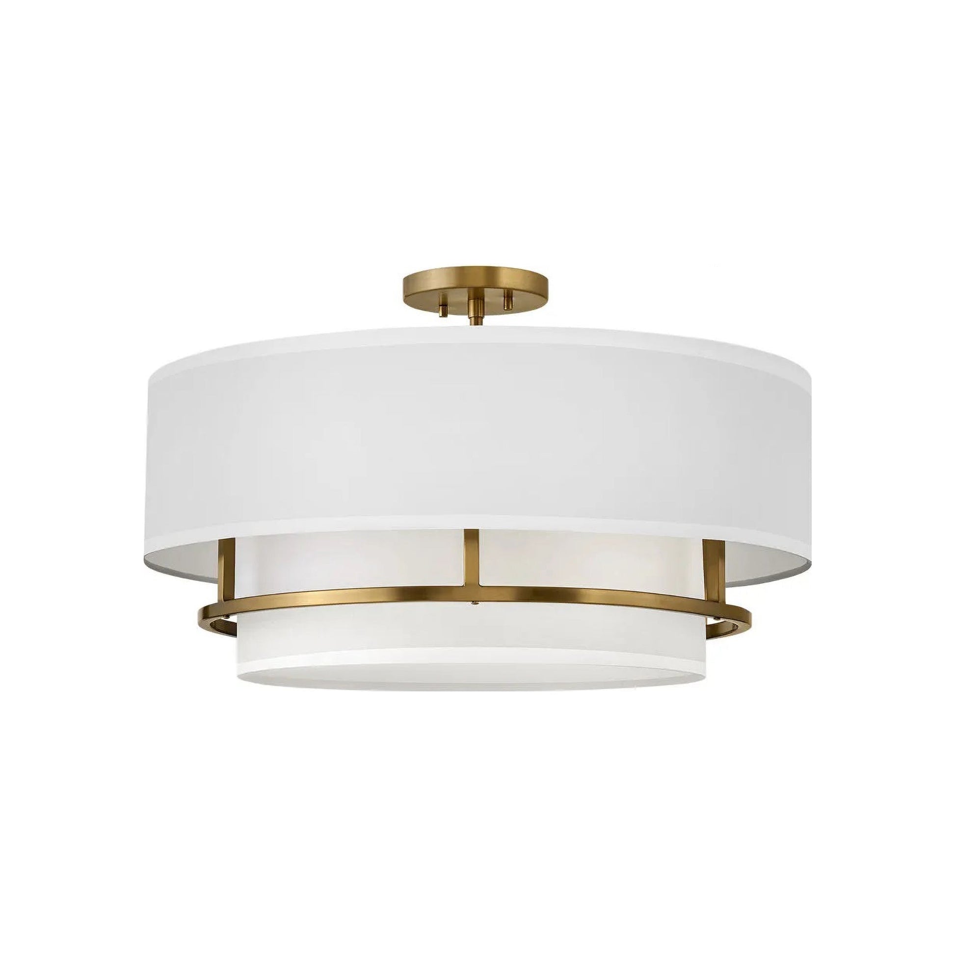 Graham Flush Mount Ceiling Light in Lacquered Brass(23-Inch).