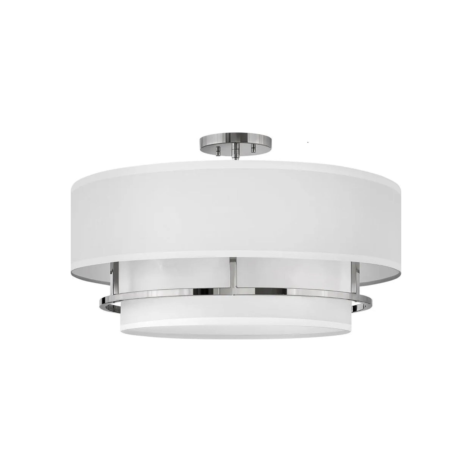 Graham Flush Mount Ceiling Light in Polished Nickel(23-Inch).