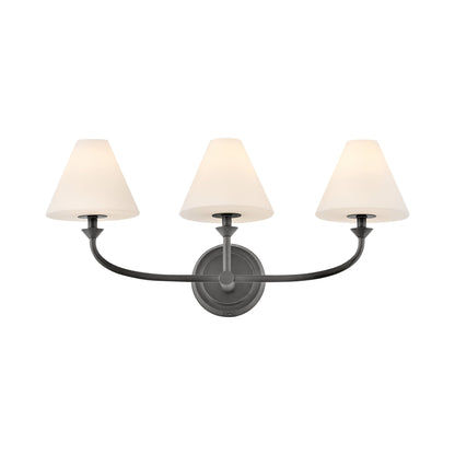 Greta Bath Vanity Light in Blackened Brass (3-Light).