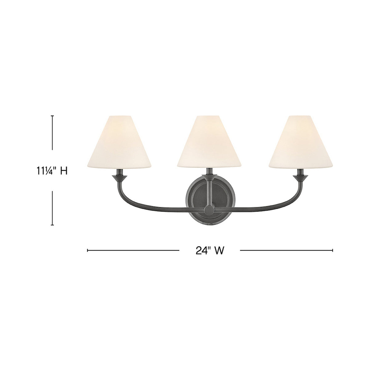 Greta Bath Vanity Light - line drawing.