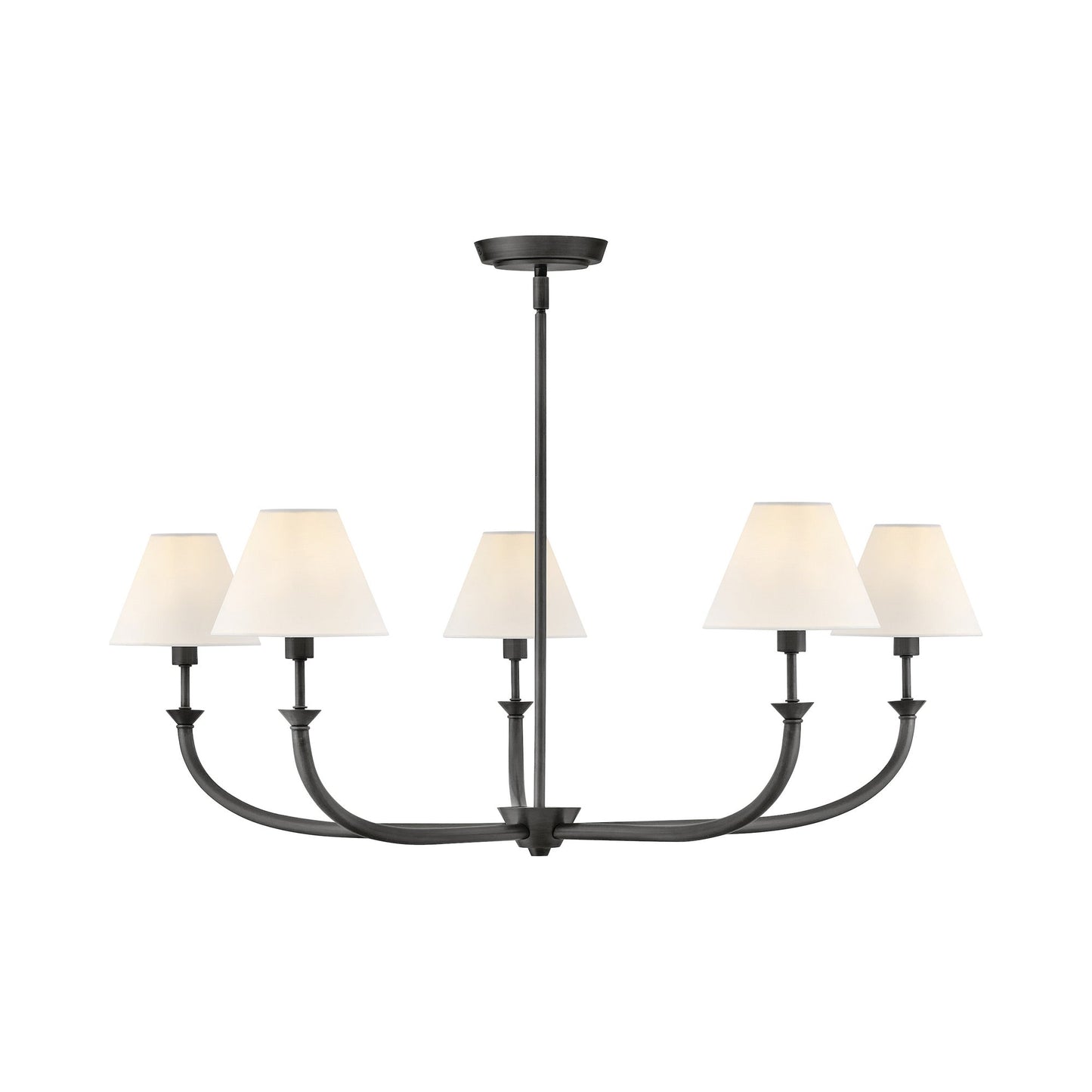 Greta Chandelier in Blackened Brass.