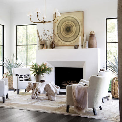 Greta Chandelier in living room.