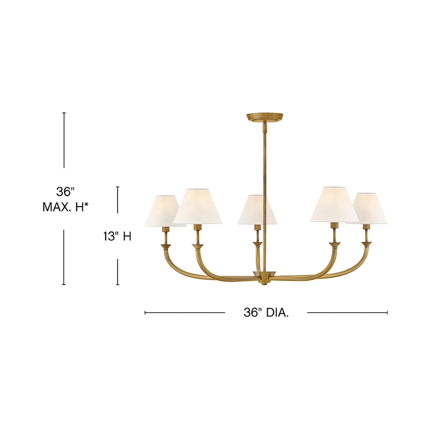 Greta Chandelier - line drawing.