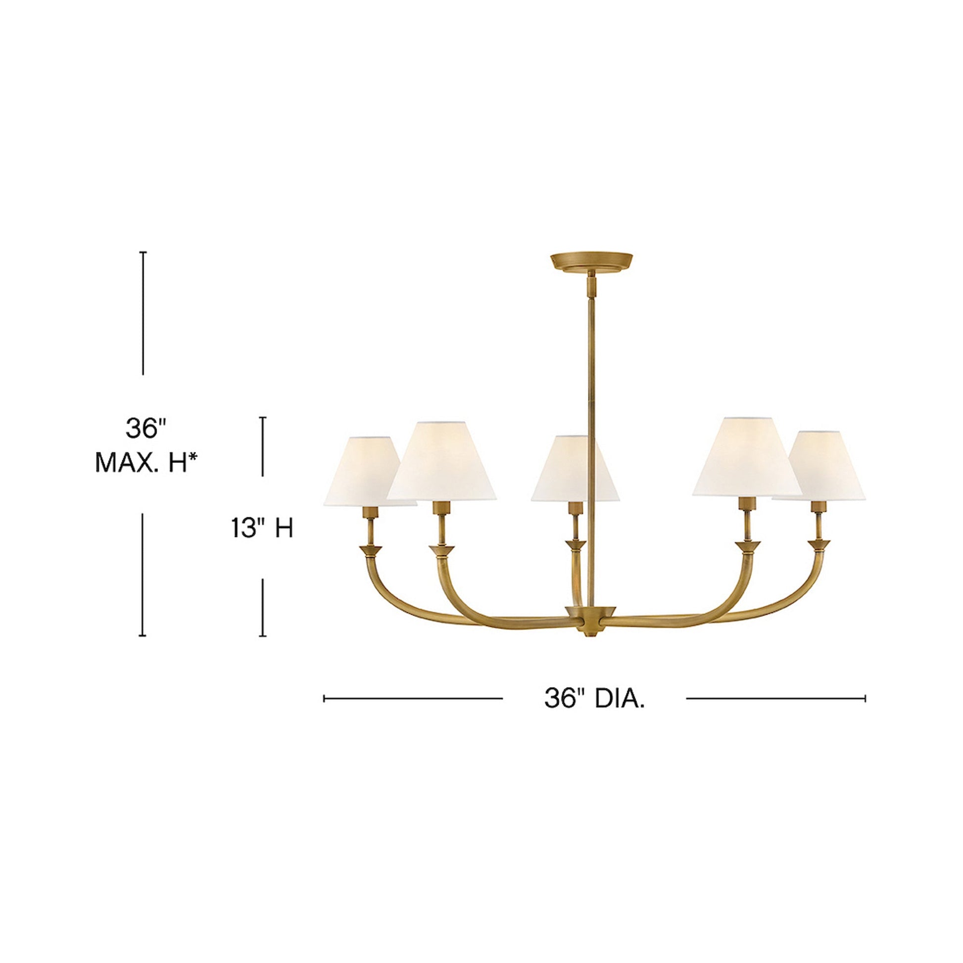 Greta Chandelier - line drawing.