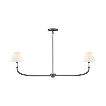 Greta Linear Pendant Light in Blackened Brass.