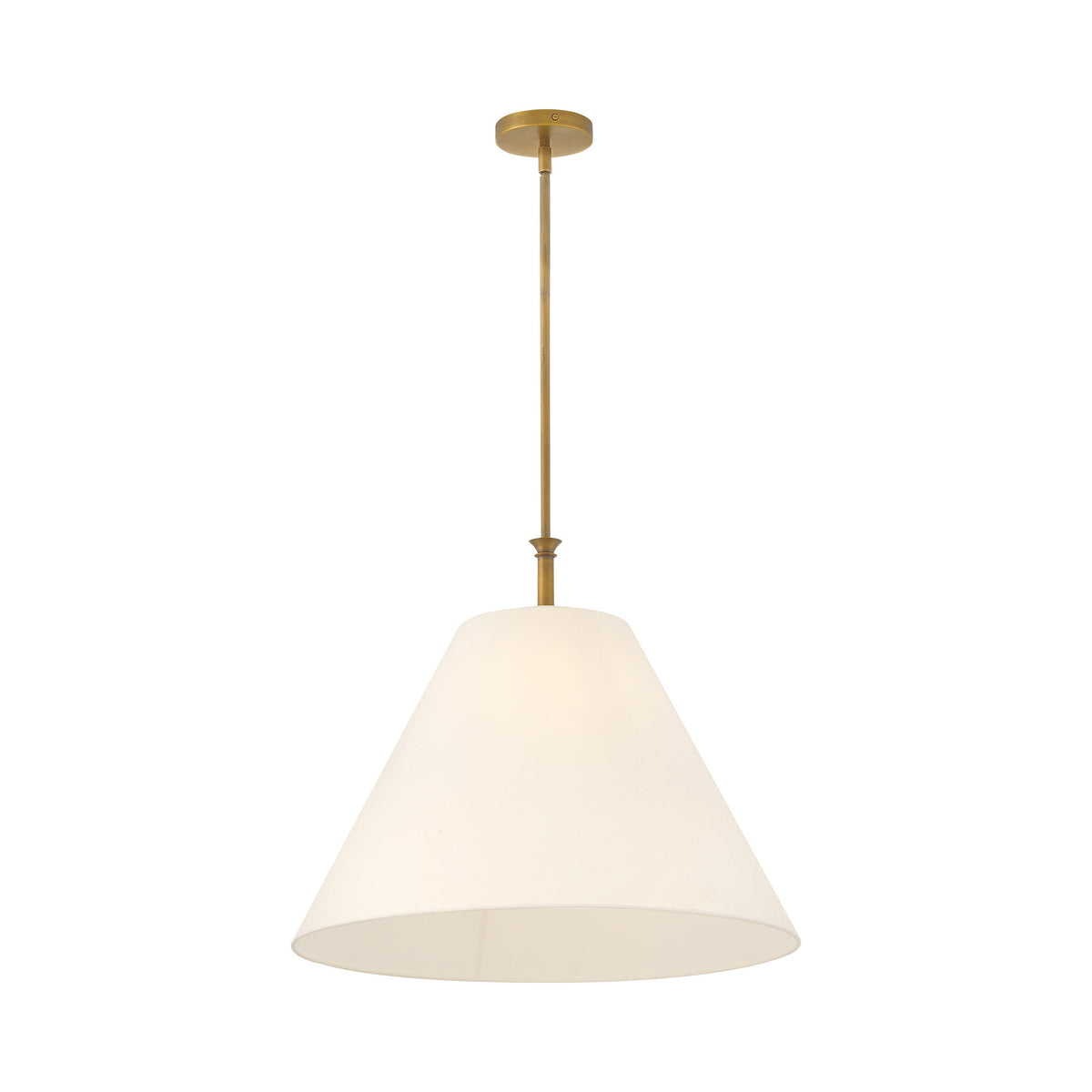 Greta Pendant Light in Heritage Brass.