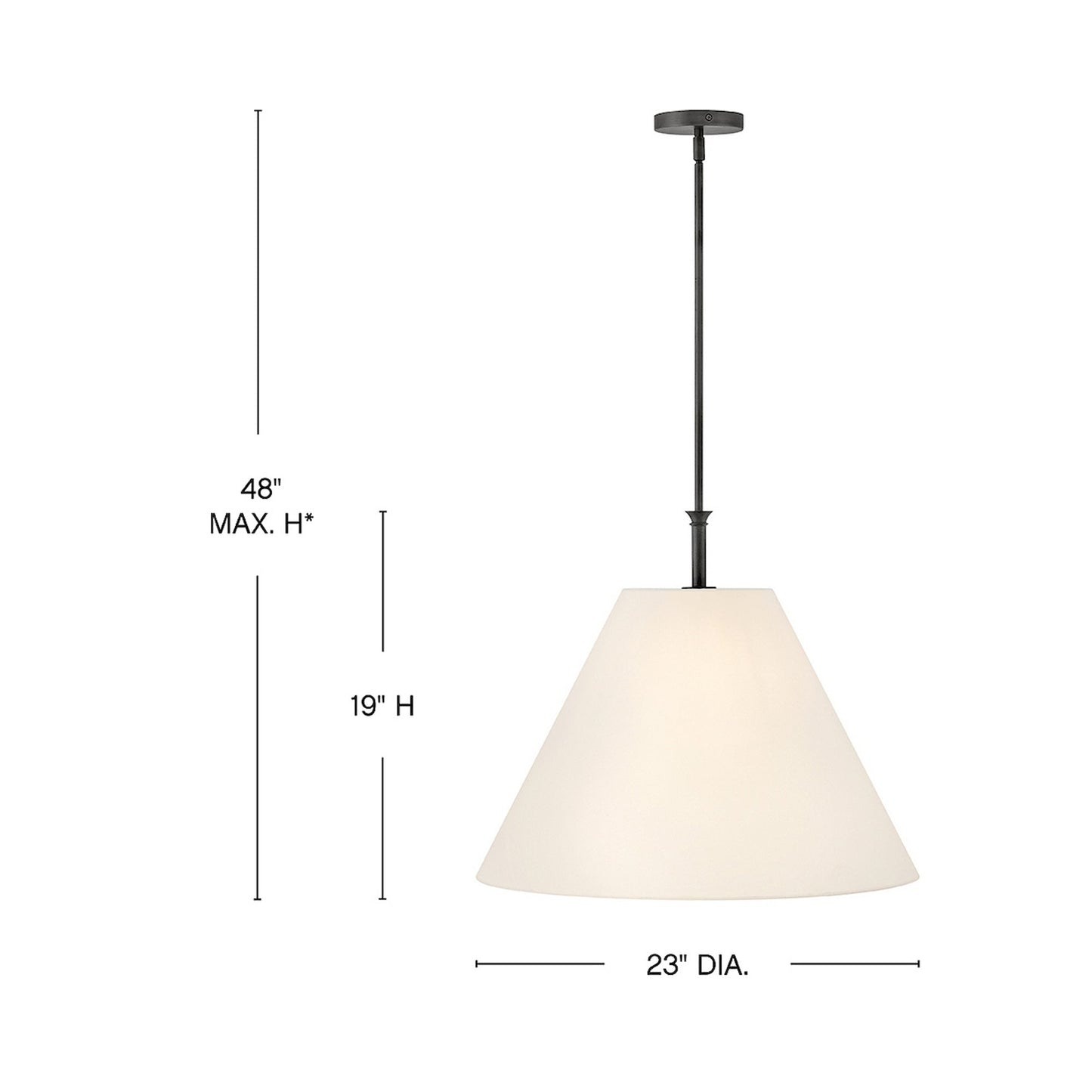 Greta Pendant Light - line drawing.