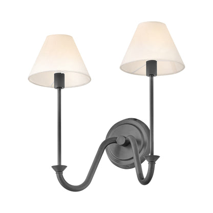 Greta Wall Light in Blackened Brass (2-Light).