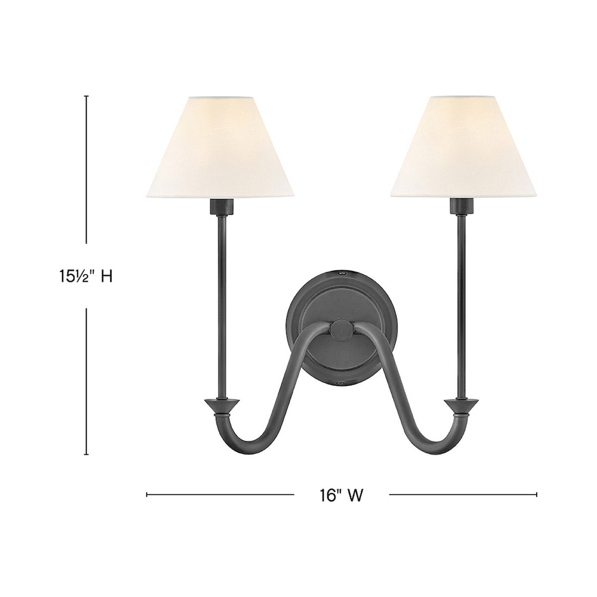 Greta Wall Light - line drawing.
