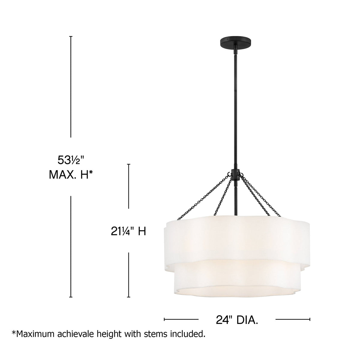 Gwen Chandelier - line drawing.