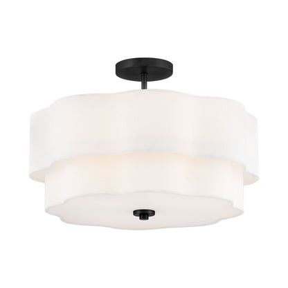 Gwen Semi Flush Mount Ceiling Light in Black.