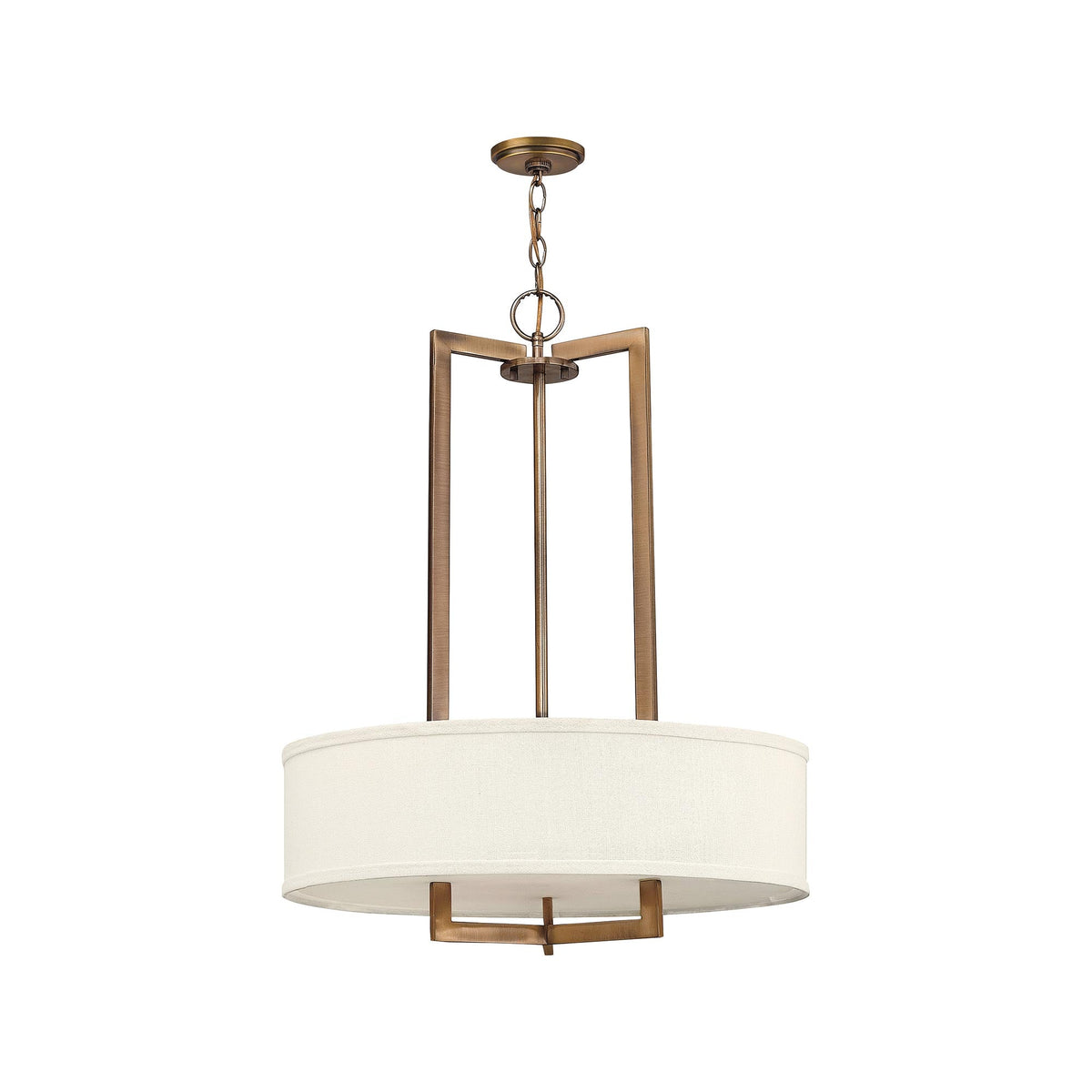 Hampton Drum Pendant Light in Brushed Bronze (Medium).