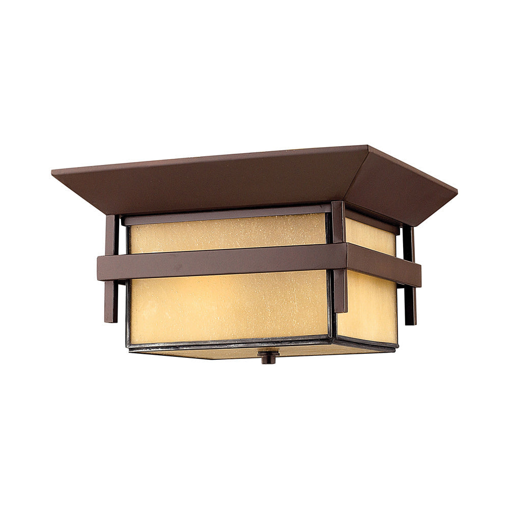 Harbor Outdoor Flush Mount Ceiling Light in Anchor Bronze.