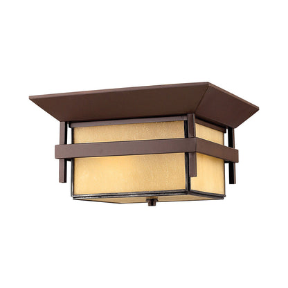 Harbor Outdoor Flush Mount Ceiling Light in Anchor Bronze.