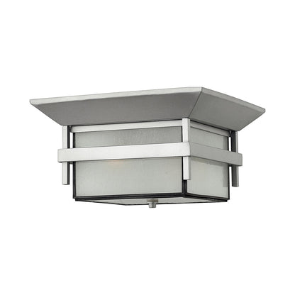 Harbor Outdoor Flush Mount Ceiling Light in Titanium.