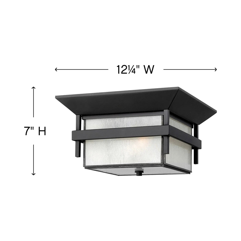 Harbor Outdoor Flush Mount Ceiling Light - line drawing.