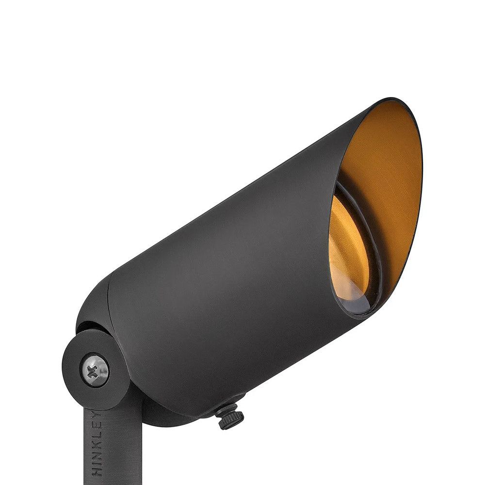 Hardy Island Lumacore Outdoor Spot Light in Brass Satin Black.