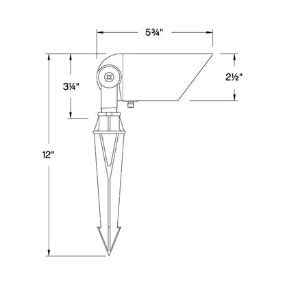 Hardy Island Lumacore Outdoor Spot Light - line drawing.