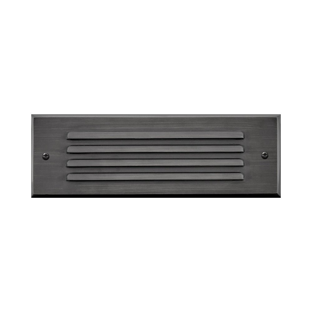 Hardy Island Outdoor LED Louvered Step Light in Satin Black.