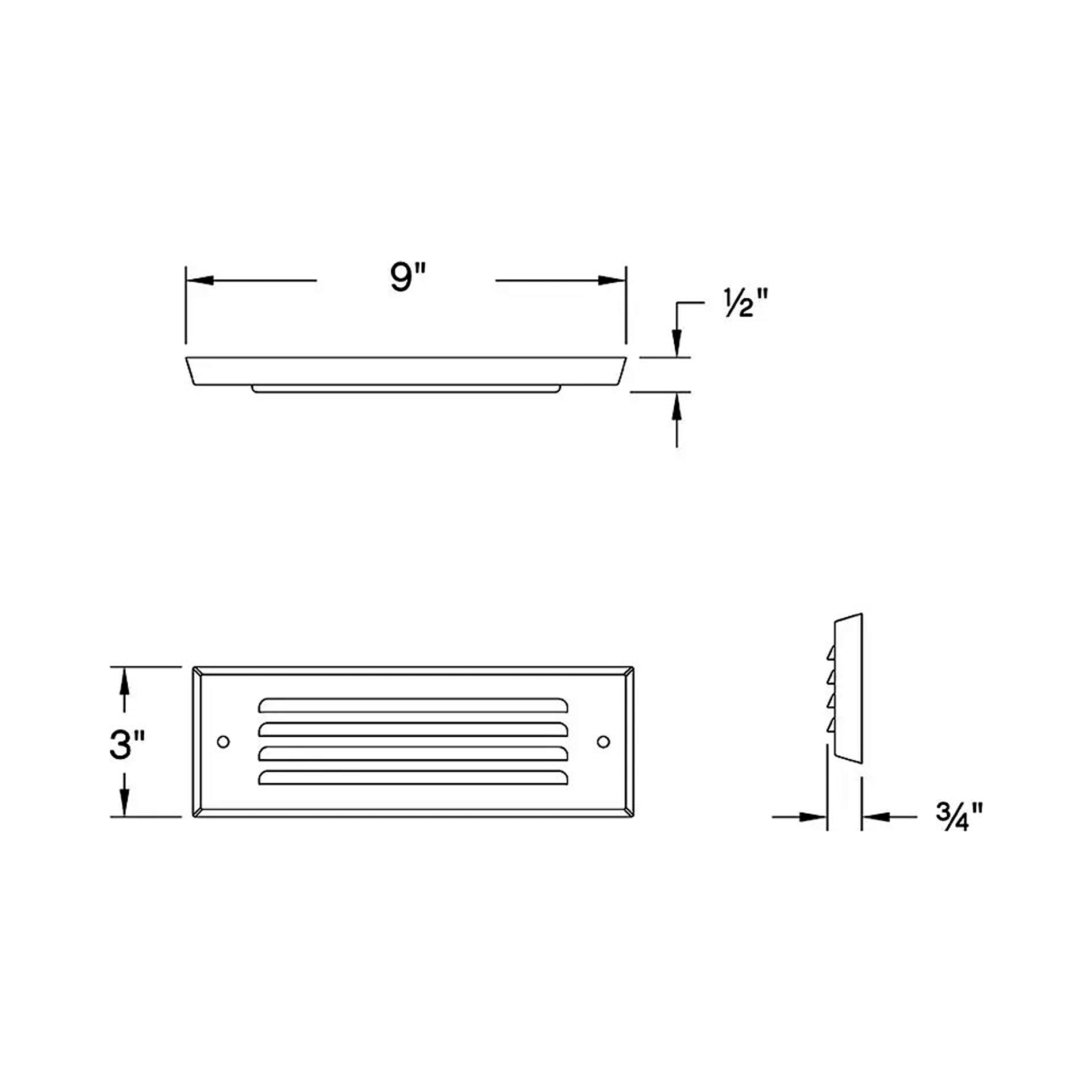 Hardy Island Outdoor LED Louvered Step Light - line drawing.