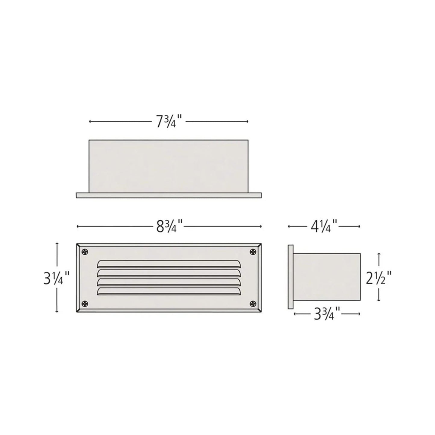 Hardy Island Outdoor Step Light - line drawing.