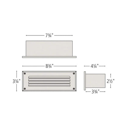 Hardy Island Outdoor Step Light - line drawing.