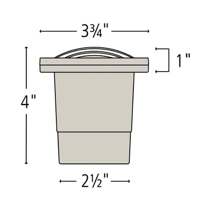 Hardy Island Outdoor Well Light - line drawing.