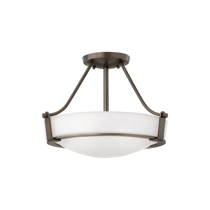 Hathaway Semi Flush Mount Ceiling Light in Olde Bronze (16-Inch).