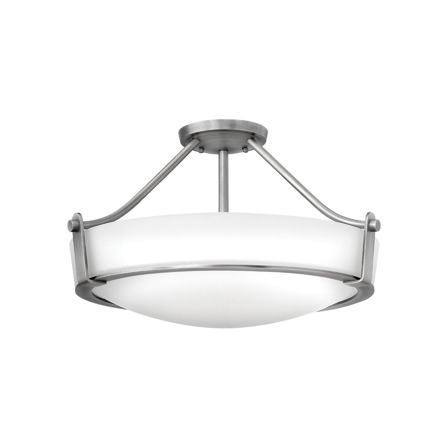 Hathaway Semi Flush Mount Ceiling Light in Antique Nickel (20.75-Inch).