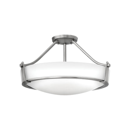 Hathaway Semi Flush Mount Ceiling Light in Antique Nickel (20.75-Inch).