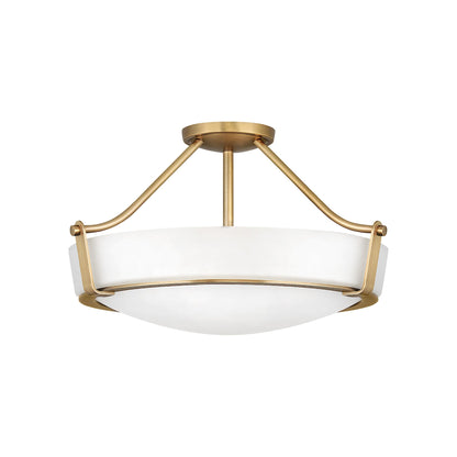 Hathaway Semi Flush Mount Ceiling Light in Heritage Brass (20.75-Inch).