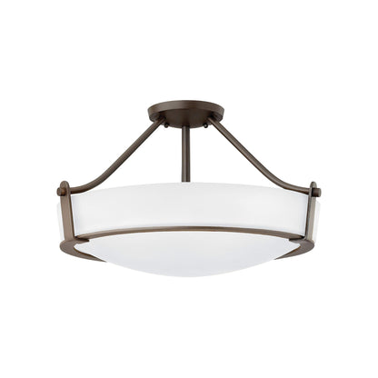 Hathaway Semi Flush Mount Ceiling Light in Olde Bronze (20.75-Inch).