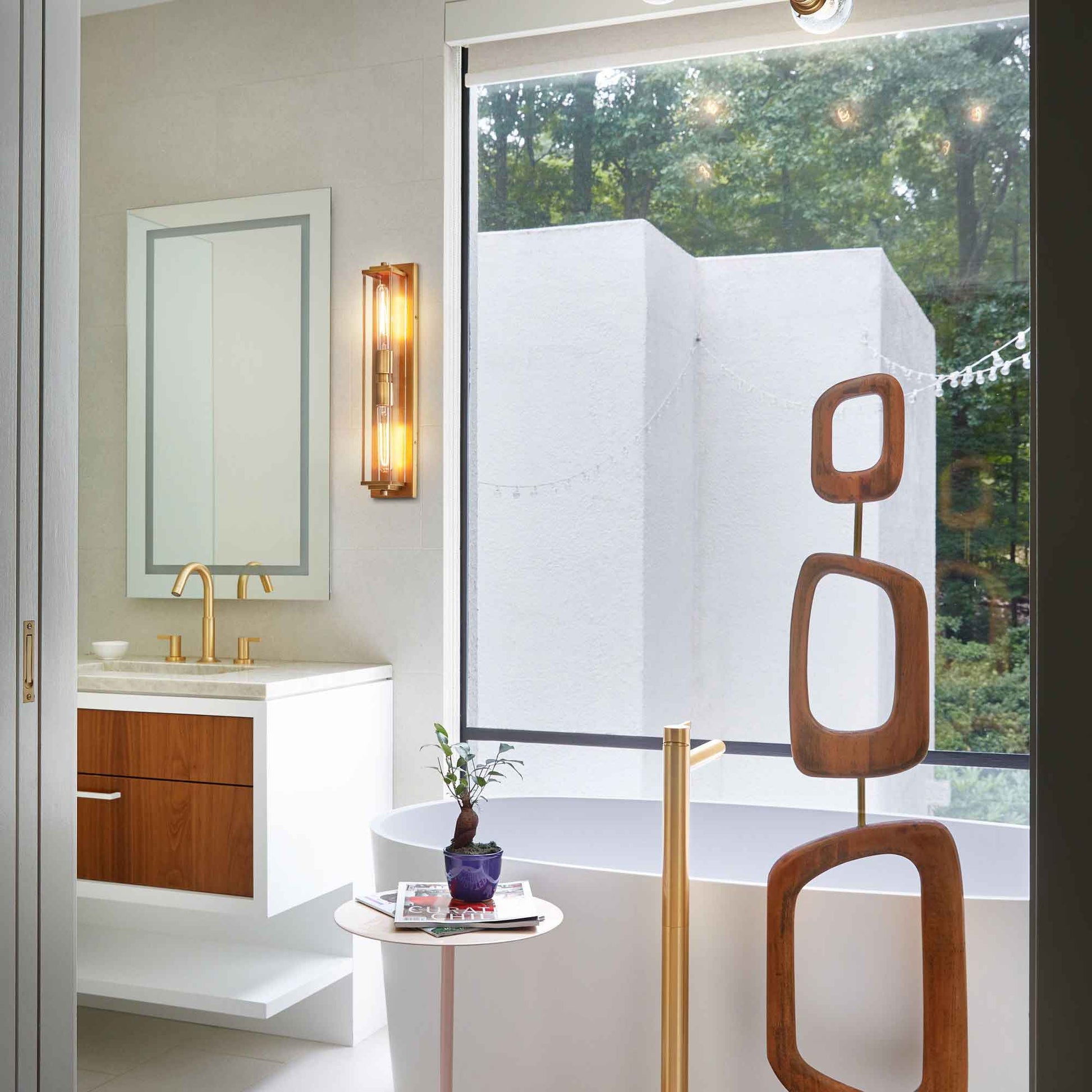 Henri LED Bath Vanity Light in bathroom.