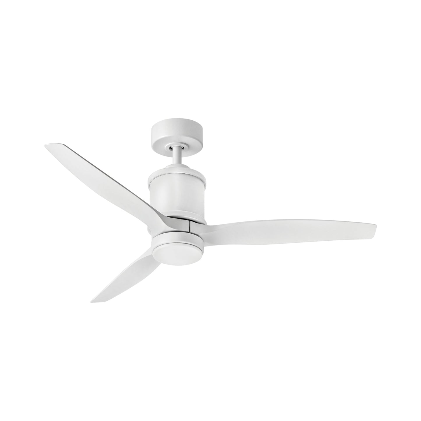 Hover Outdoor LED Ceiling Fan in Matte White/Matte White (52-Inch).