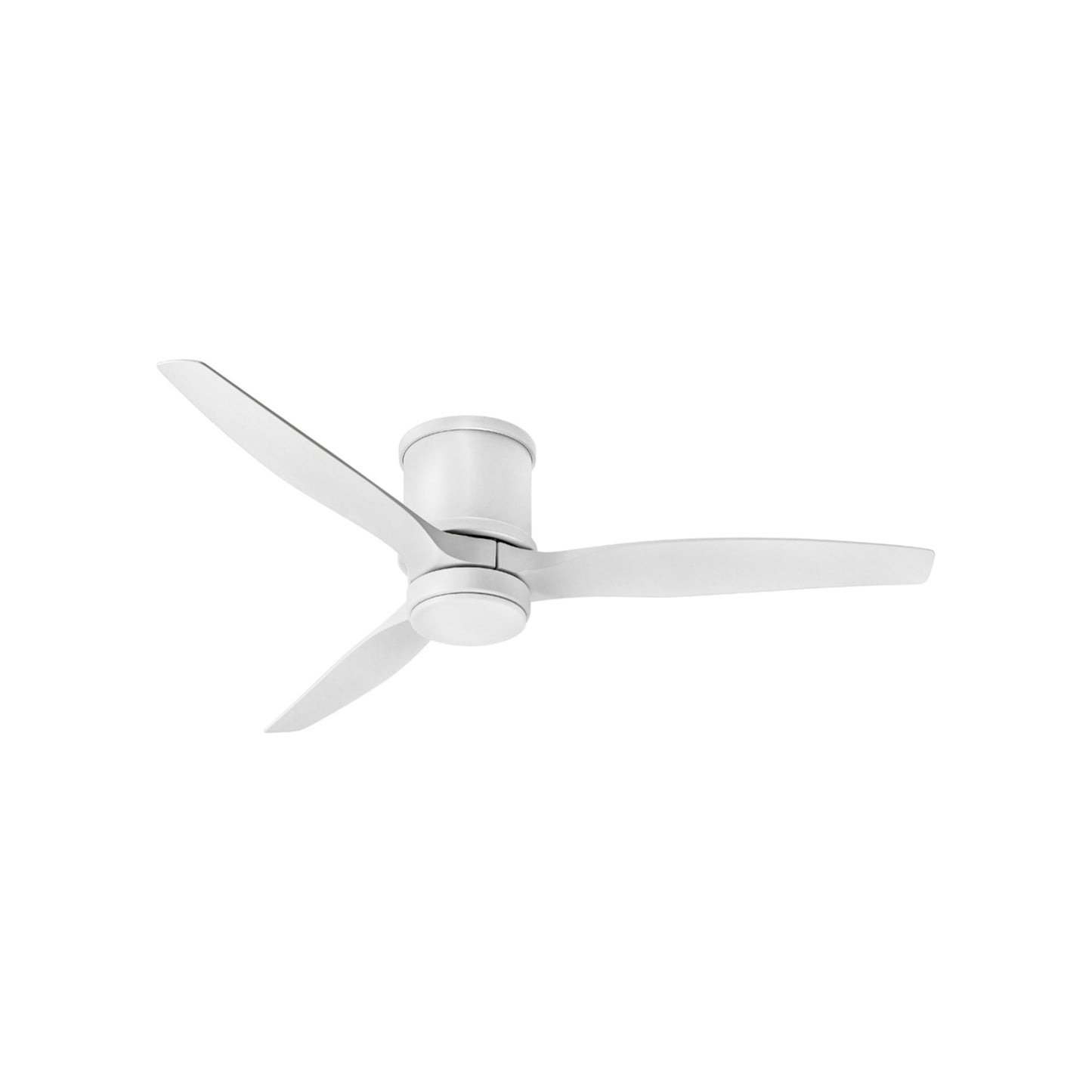 Hover Outdoor LED Flush Mount Ceiling Fan in Matte White/Matte White (52-Inch).