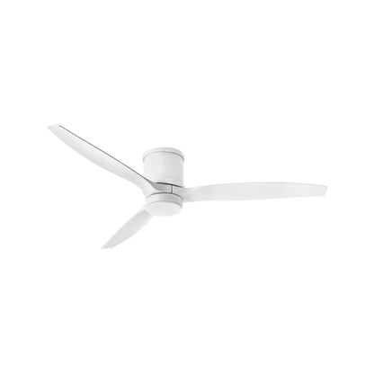 Hover Outdoor LED Flush Mount Ceiling Fan in Matte White/Matte White (60-Inch).