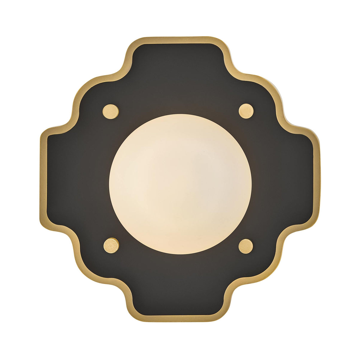Howe Wall Light in Gloss Black/Heritage Brass.