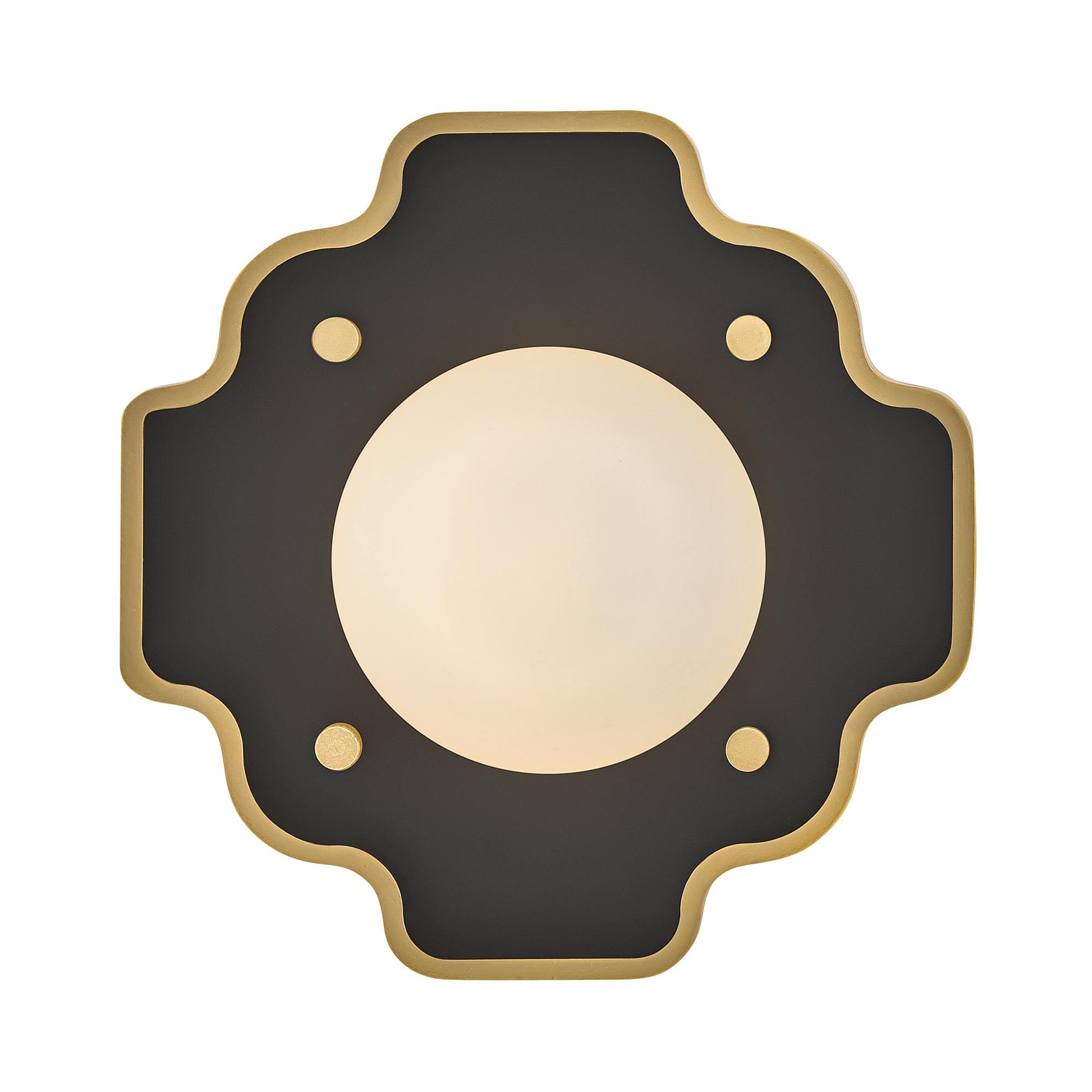 Howe Wall Light in Gloss Black/Heritage Brass.