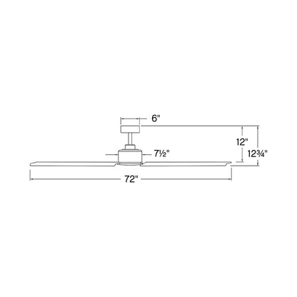 Indy Smart Outdoor Ceiling Fan - line drawing.