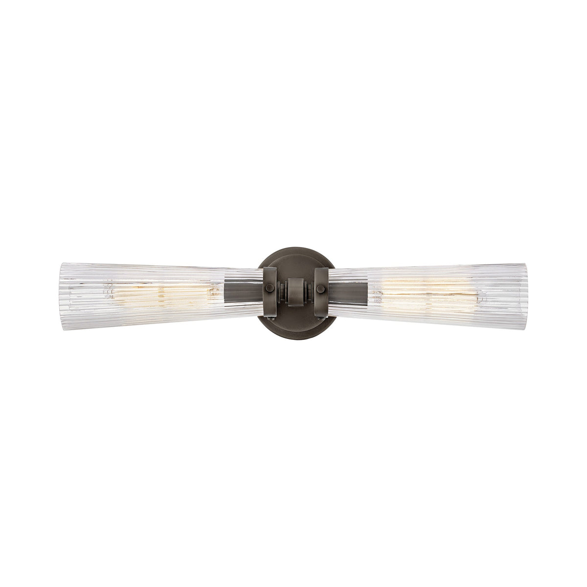 Jude Bath Vanity Light in Black Oxide (Clear Fluted Glass).