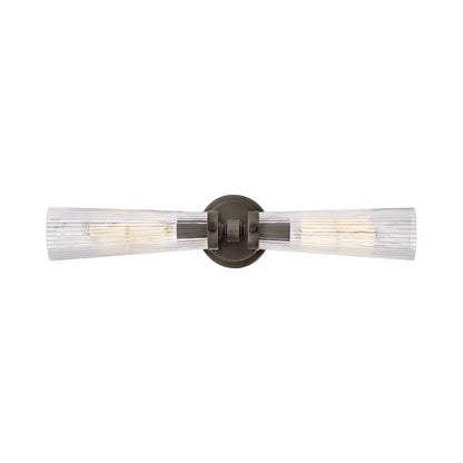 Jude Bath Vanity Light in Black Oxide (Clear Fluted Glass).