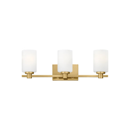 Karlie Bath Vanity Light in Lacquered Brass (3-Light).